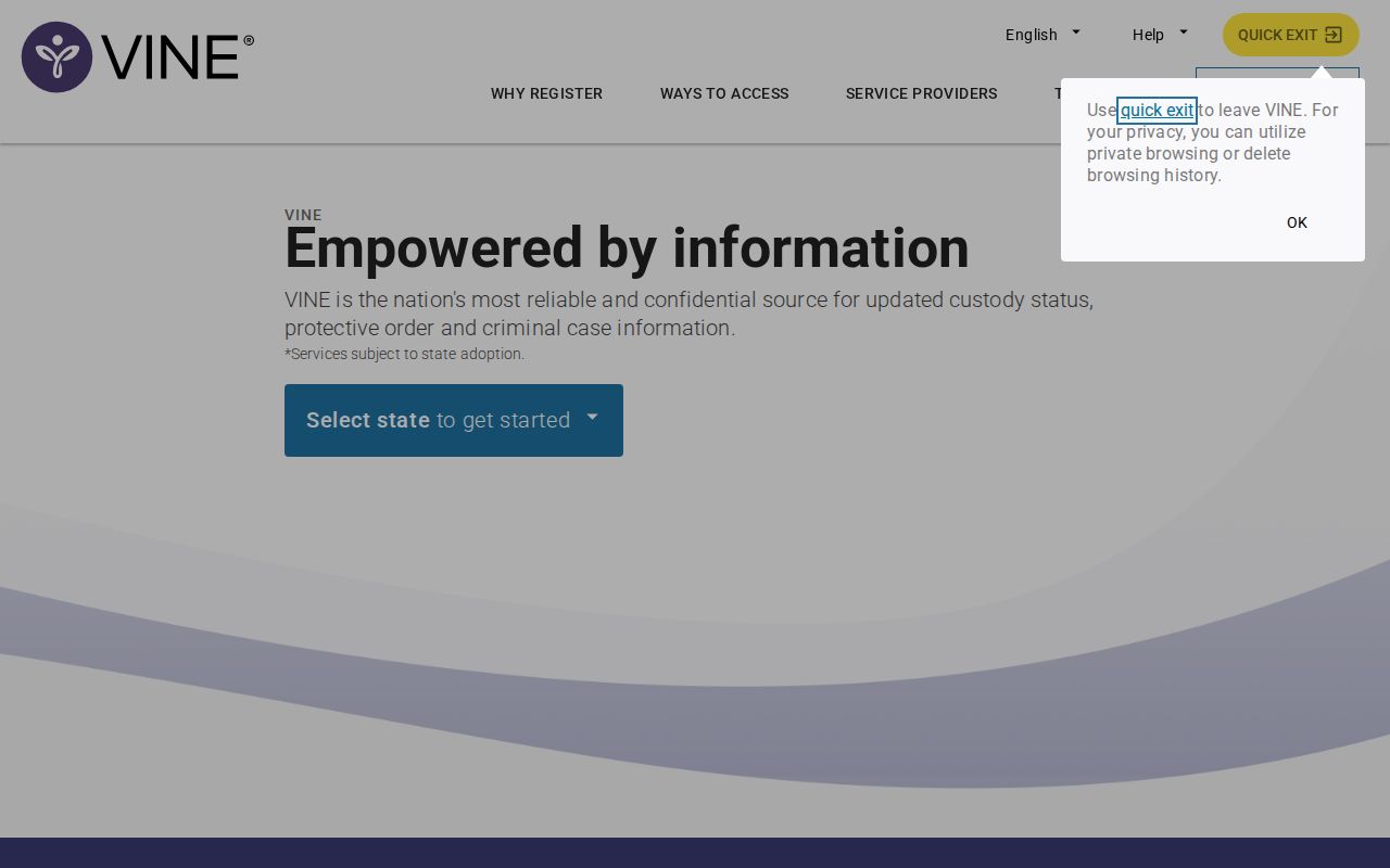 VINELink inmate search entry for a St. Louis County release check